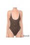 Fendi Swimsuit Women FF Motif Lycra Brown/White