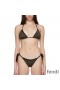 Fendi Triangular Bikini with Ties Women FF Vertigo Motif Lycra Brown/Black