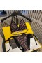 Fendi Triangular Bikini with Ties Women FF Vertigo Motif Lycra Brown/Black