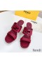 Fendi Baguette Heeled Slides Women Leather Red