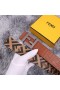 Fendi FF Buckle Reversible Belt In FF Motif Fabric and FF Motif Nappa Leather Brown/Silver