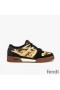 Fendi Match Compact Sneakers Unisex Fendace Suede Black