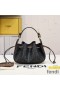 Fendi Mini Pomodorino Bucket Bag In FF Motif Fabric Brown
