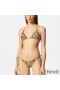 Fendi Triangular Bikini with Ties Women Fendace Baroque Motif Lycra Black