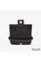 Fendi Mini Baguette Bag In FF Motif Nappa Leather Black
