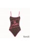 Fendi Swimsuit Women Fendi Roma Amor Motif Lycra Brown/Pink