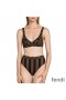 Fendi Underwear Set Women Vichy Pequin Motif Lycra Brown