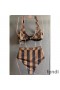 Fendi Underwear Set Women Vichy Pequin Motif Lycra Brown