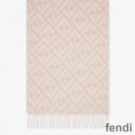 Fendi FF Scarf In Cashmere Beige