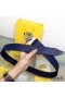 F is Fendi Buckle Reversible Belt In Calf Leather Navy Blue/Black