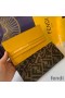Fendi Continental Wallet In FF Motif Fabric Brown