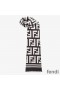 Fendi FF Scarf In Wool and Silk Black