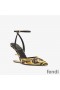 Fendi First Slingback Pumps Women Fendace Baroque Fabric Brown