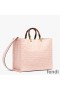 Fendi Medium Sunshine Shopper Bag In FF Motif Nappa Leather Pink