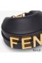 Fendi Mini Fendigraphy Hobo Bag In Calf Leather Black