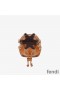 Fendi Mini Mon Tresor Bucket Bag In ROMA Logo Calf Leather Brown