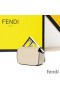 Fendi Nano F Bag In Calf Leather Beige