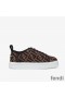 Fendi Rise Sneakers Women FF Motif Fabric Brown