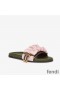 Fendi Vertigo Slides Women FF Motif Satin Pink