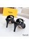 Fendi Baguette Heeled Slides Women Leather Black