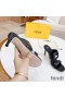 Fendi Baguette Heeled Slides Women Leather Black