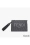 Fendi Clutch Pack In Roma Logo FF Motif Fabric Black