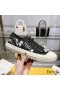 Fendi Domino Sneakers Unisex Floral Motif Canvas Black