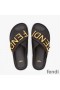 Fendi Fendigraphy Crossover Slides Women Leather Black