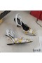 Fendi First Slingback Pumps Women Fendace Baroque Fabric White
