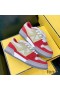 Fendi Match Compact Sneakers Unisex Suede Red