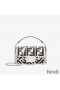 Fendi Mini Baguette Bag In FF Motif Canvas Black/White