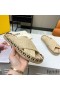 Fendi Reflections Slides Women FF Motif Riffia Beige