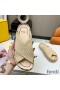 Fendi Reflections Slides Women FF Motif Riffia Beige