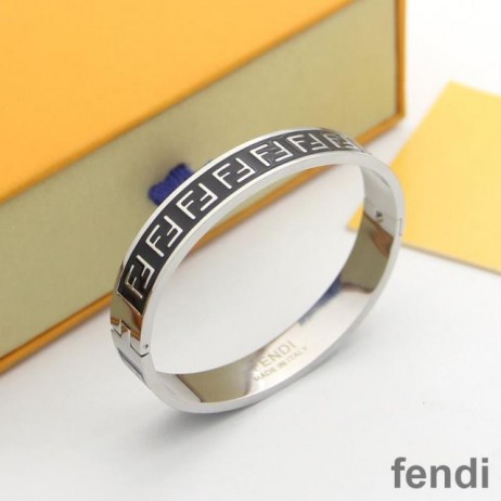 Fendi FF Ragid 팔찌 에나멜을 입힌 금속 블랙/Palladium