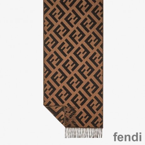 Fendi FF 스카프 캐시미어 브라운