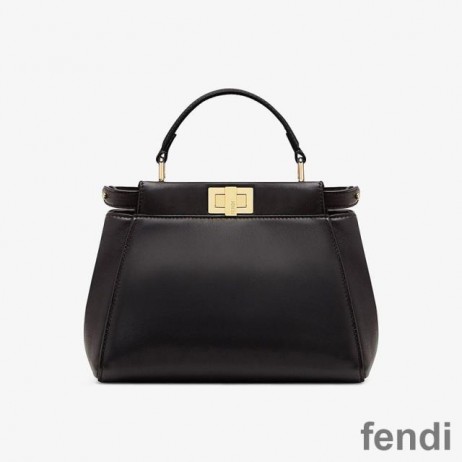 Fendi 미니극적 핸드백에 Nappa 가죽 검정