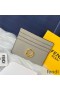 F Fendi 카드 홀더에서 송아지를 가죽 Grey