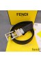 Fendi FF 뒤집을 수 있는 버클 벨트에서 송아지를 가죽 검정
