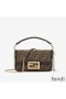 Fendi 미니 바게트백 FF 에서 모티브 직물 Brown