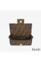 Fendi 미니 바게트백 FF 에서 모티브 직물 Brown