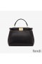 Fendi 미니극적 핸드백에 Nappa 가죽 검정
