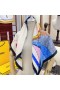 Fendi 스카프 광장에서 여자 레인보우 실크 블루