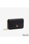 F is Fendi Chain Pouch In Calf Leather Black