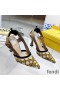 Fendi Colibri Slingback Pumps Women Karligraphy Motif Mesh Brown