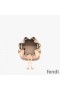 Fendi Mini Mon Tresor Bucket Bag In ROMA Logo Calf Leather Cherry