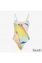 Fendi Reversible Swimsuit Women Hairdo Girls FF Motif Lycra White