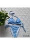 Fendi Triangular Bikini with Ties Women Graphic Logo Motif Lycra Sky Blue