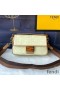 Fendi Baguette Bag In FF Motif Canvas Apricot