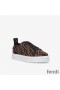 Fendi Rise Sneakers Women FF Motif Fabric Brown