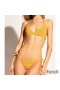 Fendi Triangle Bikini with Ties Women Jacquard FF Motif Lycra Yellow